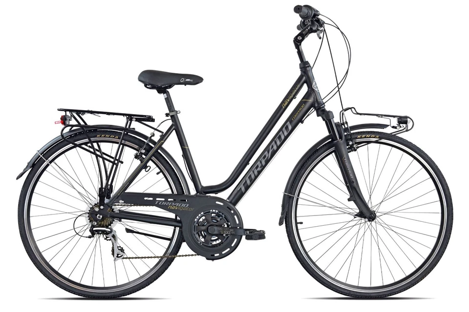 BICI TORPADO T421 CITY BIKE 28" DONNA NAVIGATOR SHIMANO ALLUMINIO GRIGIO 21 VEL - Immagine 2 di 2