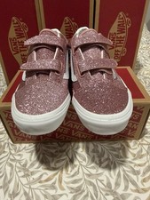 Vans Old Skool V Glitter Rose Gold Youth Size 4.5 Sneakers NEW IN BOX