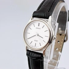 SEIKO SPIRIT Quartz Watch Silver Tone Beautiful Condition New Strap