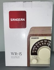 Sangean WR 15WL AM FM Table Top Wooden Radio Walnut Finish Compact Design New