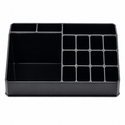 Make-up Organizer Kosmetik Aufbewahrung Tablett Schwarz Kunststoff