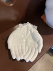 Vintage Westmoreland Milk Glass Queen Victoria's Open Hands Trinket Candy Dish