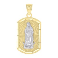 "Original 10K Zweifarbig Gold Herren Diamantschliff 1.20 \" AnhäNger Guadalupe"
