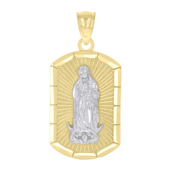 "Original 10K Zweifarbig Gold Herren Diamantschliff 1.20 \" AnhäNger Guadalupe"-image