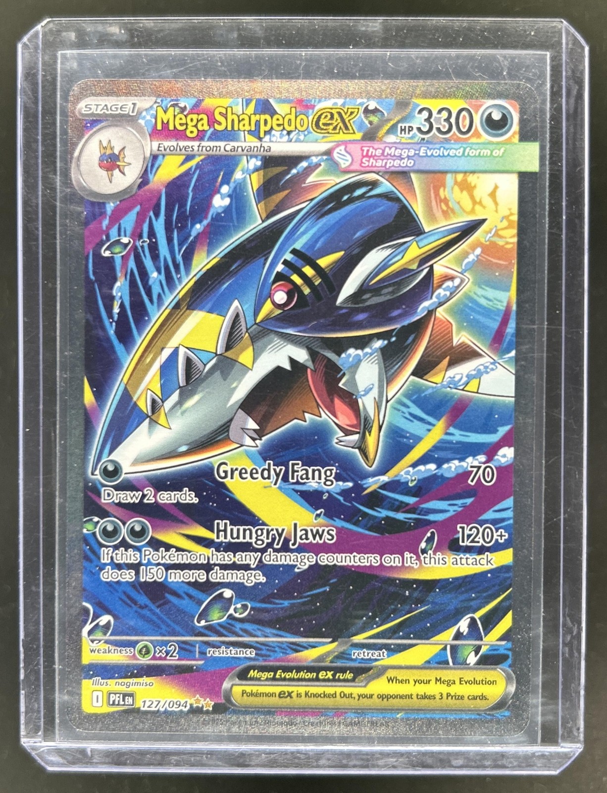 Sharpdo Watch 2025 Pokemon PFL Mega Sharpedo ex Special Illustration Rare #127/094 | eBay