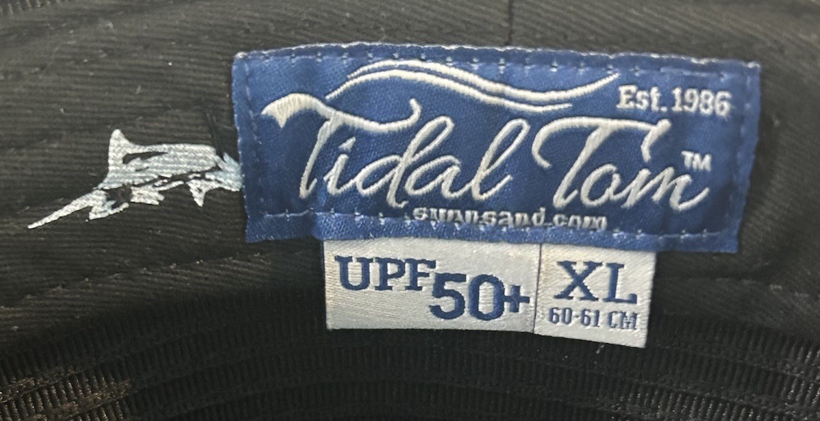 Tidal Tom Sun Hat UPF 50+ Wide Brim Packable With Draw-String Mens XL