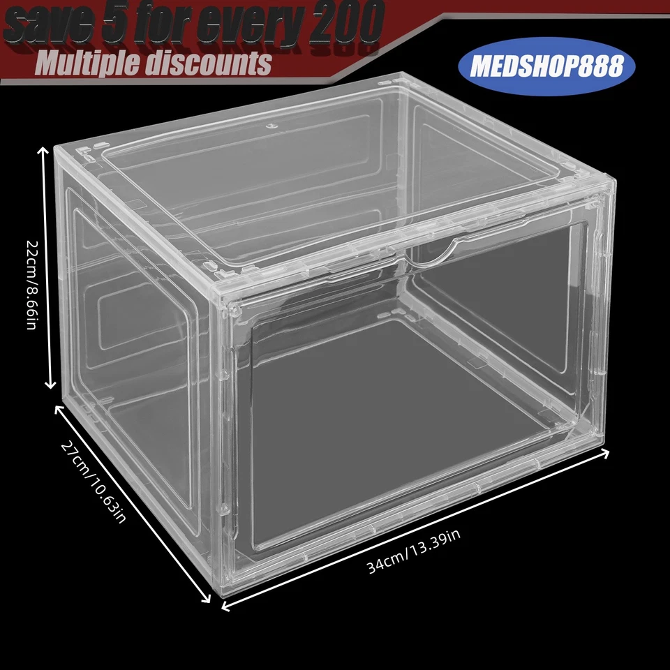 12PCS Shoe Storage Boxes Clear Stackable Shoe Organizer Container Clear Shoe Box - Image 4 of 4
