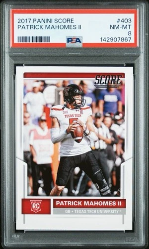 2017 Score #403 PATRICK MAHOMES II Rookie Card RC KC Chiefs FRESH GRADED PSA 8