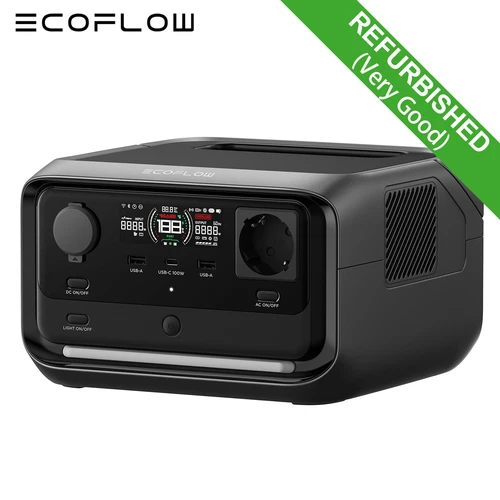 EcoFlow Refurbished RIVER 3 PLUS 286Wh Tragbare Powerstation 600W Solargenerator