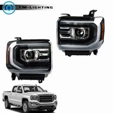 Full LED Projector Headlights Headlamps For 2016-2018 GMC Sierra 1500 Right&Left