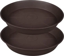 2 Pack of 26 inch Plant Saucer Round, 4.2" Depth Tray, Large Deep Plant Saucers