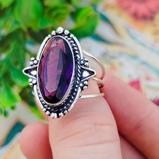 Amethyst Gemstone Ring Silver Ring 925 Sterling Silver Ring Women's Jewelry