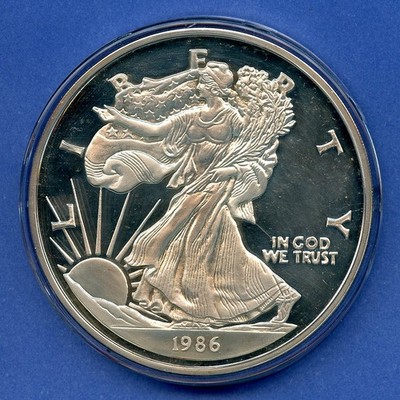 1986 8oz Liberty American Eagle Style Half Pound .999 Silver