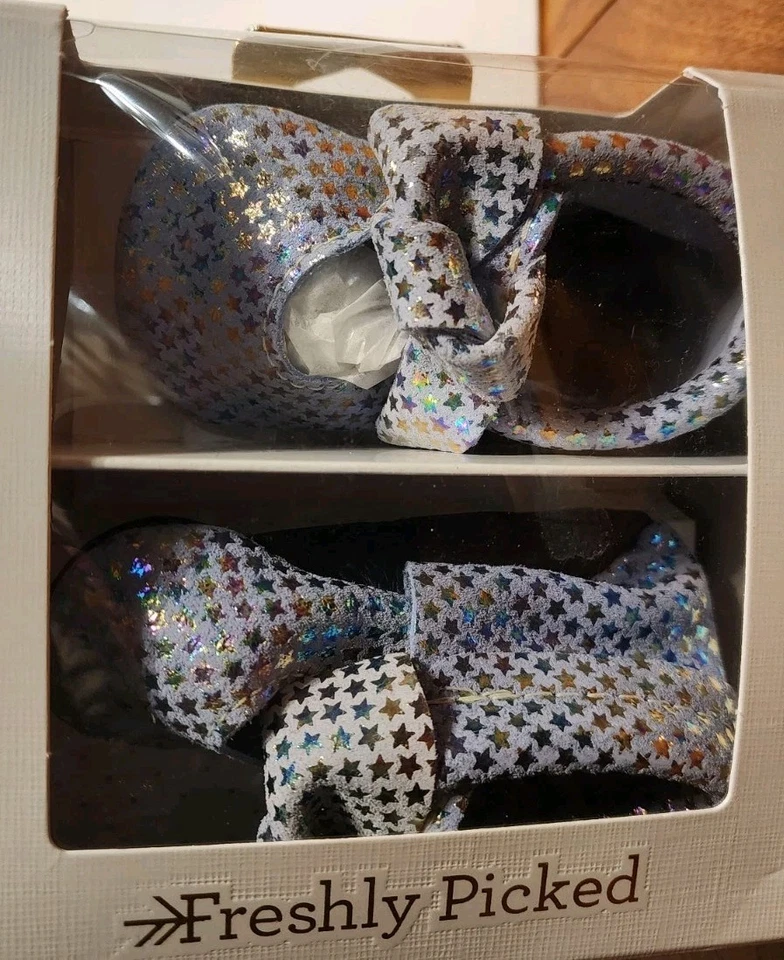 Mocasín con lazo anudado de cuero para bebé recién elegido estrella iridiscente talla 6-12 meses Foto 2 de 4
