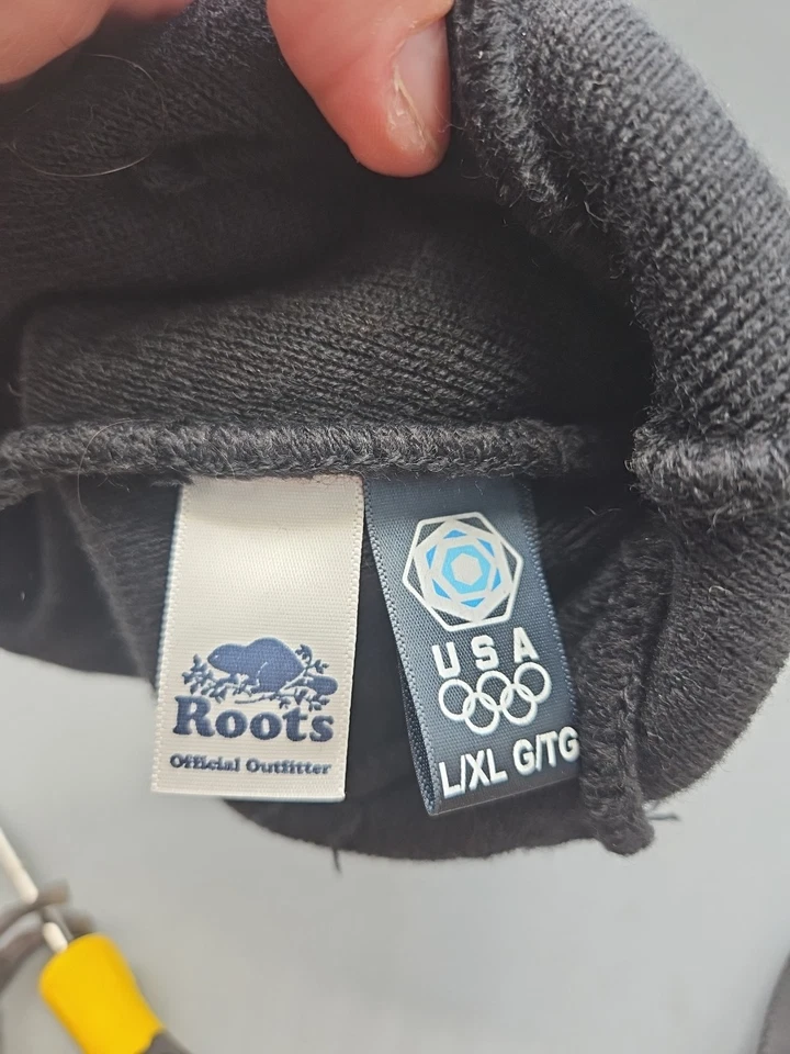 Gorro Torino parche negro de los Juegos Olímpicos de Invierno de Estados Unidos Roots 2006 talla L/XL Foto 4 de 4