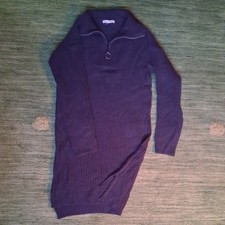 Moral Fiber Womens Sweater Dress Size Small Black Zip Detail Cable Knit