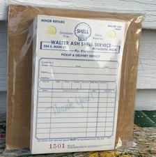 Vtg Shell Gas Station - Receipt Book Pad Plymouth MI - Goodyear Delco nr Detroit