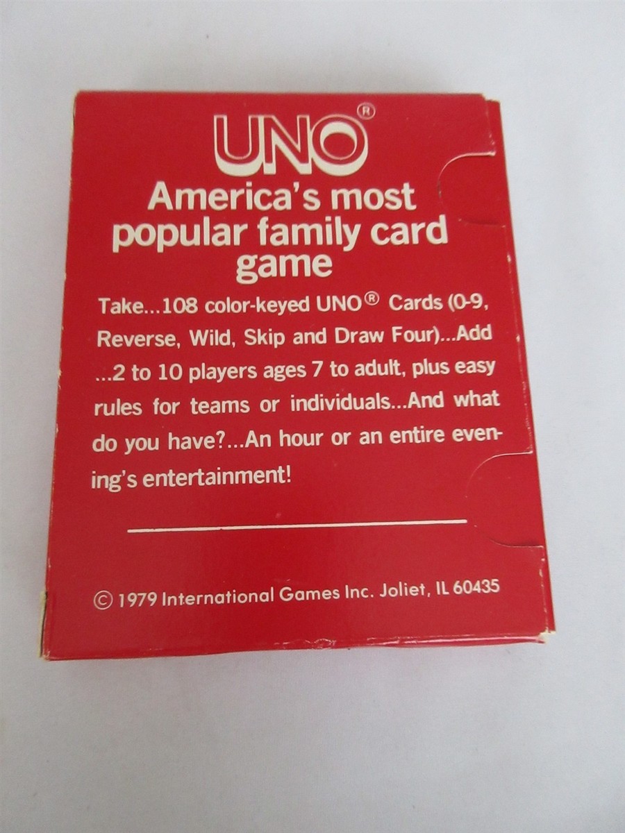 Vintage 1979 UNO Card Game Complete International Games Edition | eBay