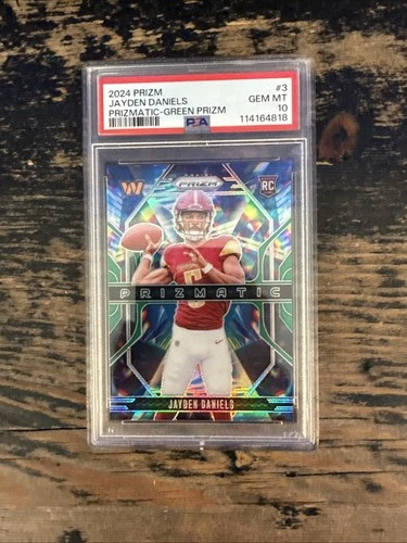 2024 Panini Prizm - Prizmatic Jayden Daniels #3 Green Prizm (RC) PSA 10!!