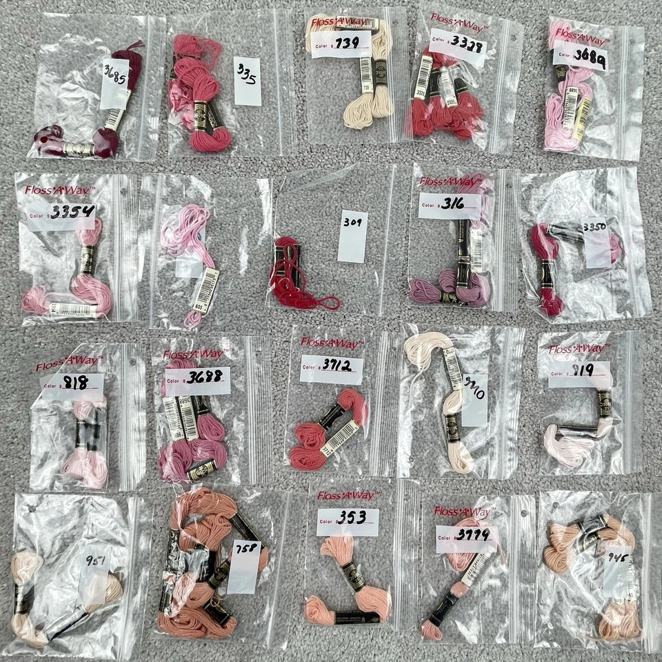DMC Embroidery Floss Skeins Lot 350 Thread Cross Stitch - Image 3 of 4