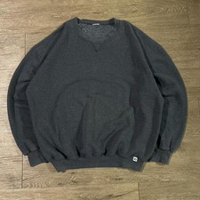 Vintage Russell Athletic Sweatshirt Mens XL Boxy Grey Blank Crewneck Sweater USA