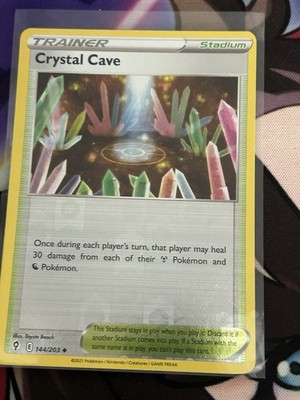 Crystal Cave - 144/203 - Reverse Holo - Evolving Skies - NM/M - Pokemon Card