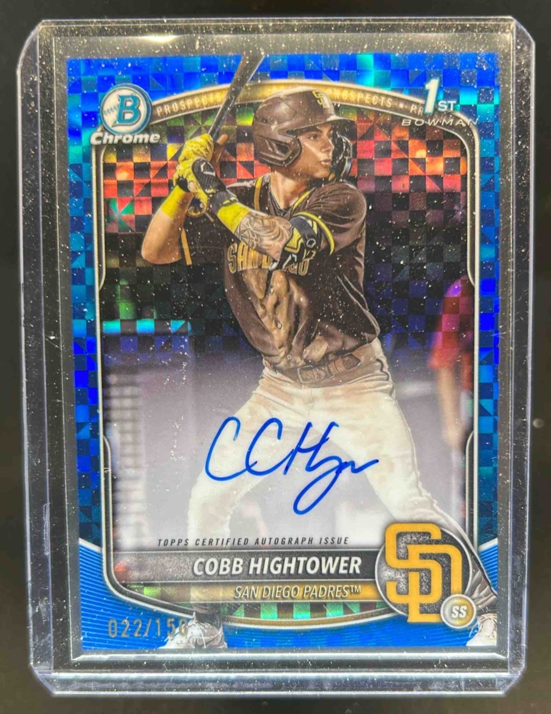 2025 Bowman Cobb Hightower Chrome Auto Blue X-Fractor 1st #22/150