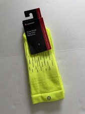 New Lululemon Power Stride Crew Socks Unisex L 9.5-12 Reflective Lm9agps Neon