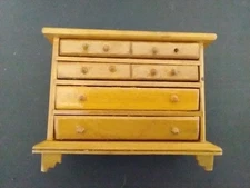 Vintage Dollhouse Miniature Wood Chest of Drawers 4" x 2 3/4" x 1 1/2"
