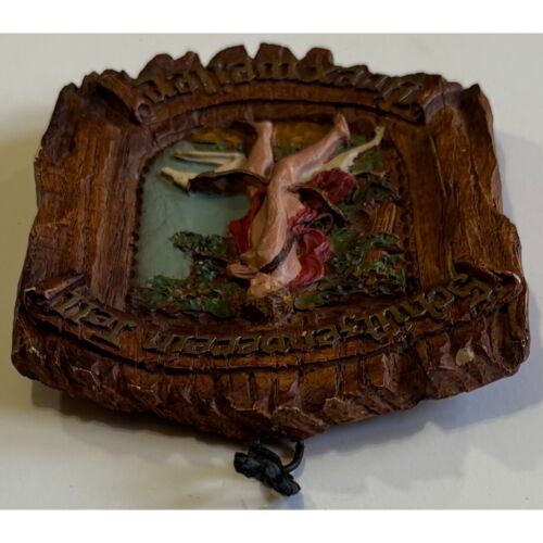 Vintage Schuetzenverein Tell Urexweiler Wood Plaque Nude Marksmen Shooting Club - Picture 4 of 6