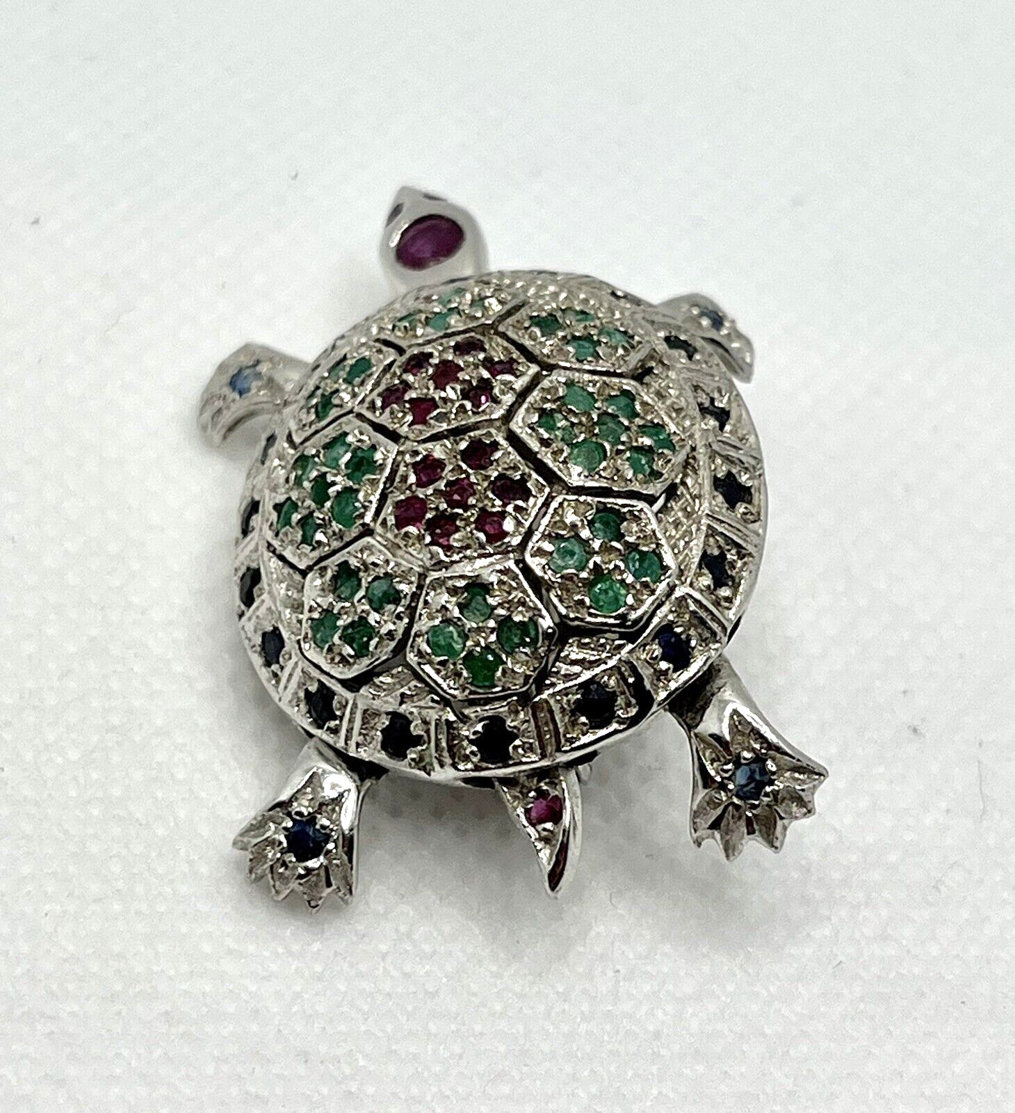 ND Signed 925 Sterling Silver Ruby Emerald Sapphi… - image 4