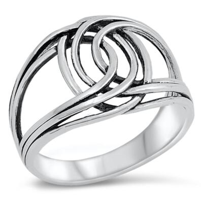 Weave Knot Oval Wholesale Fashion Ring New Sterling Silver Band Sizes  5-10