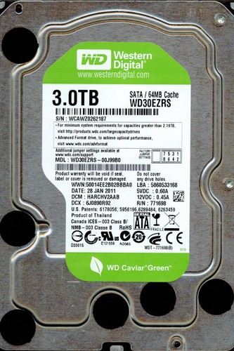 WD30EZRS-00J99B0, HARCHV2ABB WESTERN DIGITAL SATA 3TB - Picture 2 of 2