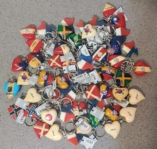 Country Heart Shape Keychain Keyring Lot Wooden Party Favor Gifts 