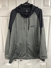 MENS NIKE DRY DRI FIT FULL ZIP HOODED JACKET GRAY  BLACK BV2676-011 SIZE XXL