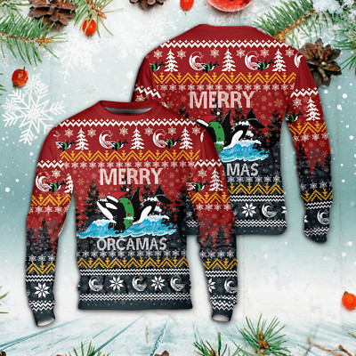Orca Christmas Sweater Unisex Gift Xmas