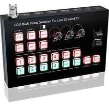 SDI HDMI Video Switcher Multi Camera Live Stream Station Video Record Audio Mix