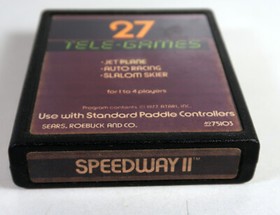 Atari 2600: SPEEDWAY II Cartirdge Sears Telegames - Tested & WORKS