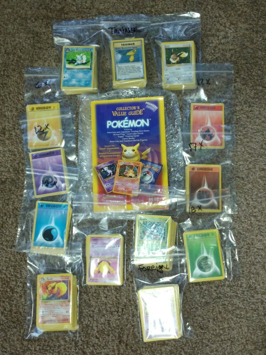 Pokmon 1st EDITION Basic CARD COLLECTION w Value book Cards Never Played.