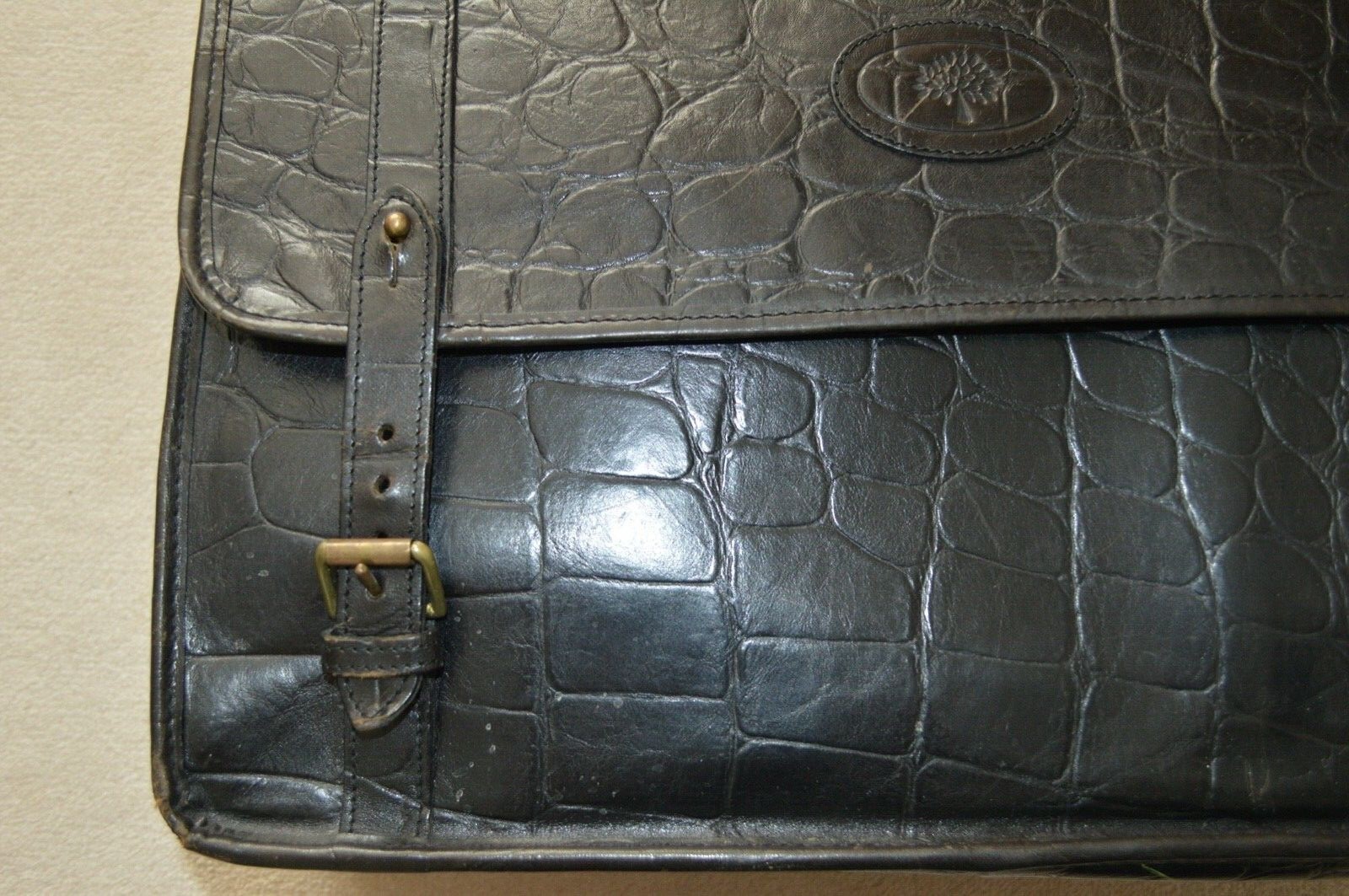 Mulberry Black Congo Leather Satchel Briefcase Document Holdall Bag