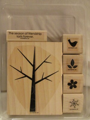 Stampin Up Season of Friends Wood Mounted Rubber Stamps Set of 6 ...