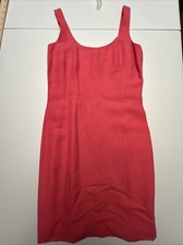 Tahari dress women’s size 4 Sheath sleeveless coral lined linen