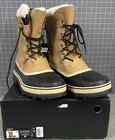Sorel Caribou Men’s Waterproof Boots Sz 14 Insulated Leather Buff/Chamois New