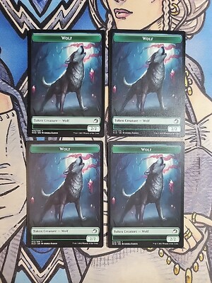 4x Wolf (2/2) / Centaur (3/3) Tokens Dual-Sided NM/M MID MIC MTG Magic