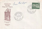 GERMANY 1961 FIRST DAY COVER, REIS TELEPHONE, SIGNED BY DESIGNER