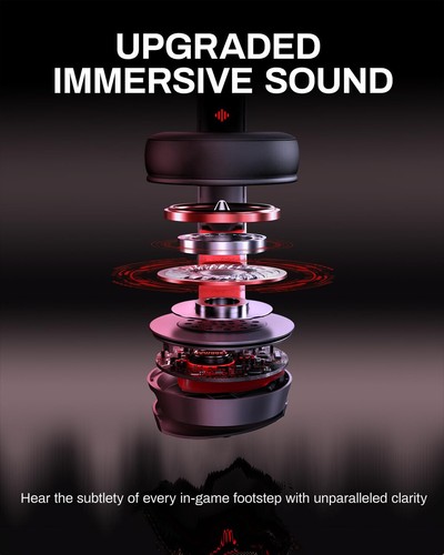 Wireless Gaming Headset | Non-Stop 100H Battery | Dynamic 50mm Drivers | Clear V - Picture 6 of 6