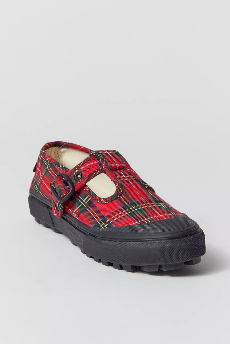 new women's size 6 VANS style 93 Mary Janes red plaid tartan | eBay