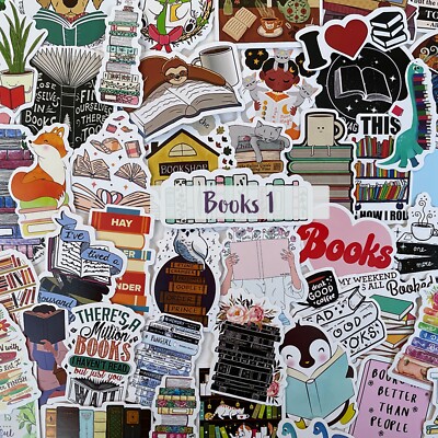 BOOK STICKERS, 20pcs, book lovers, teachers, books FREE shipping*