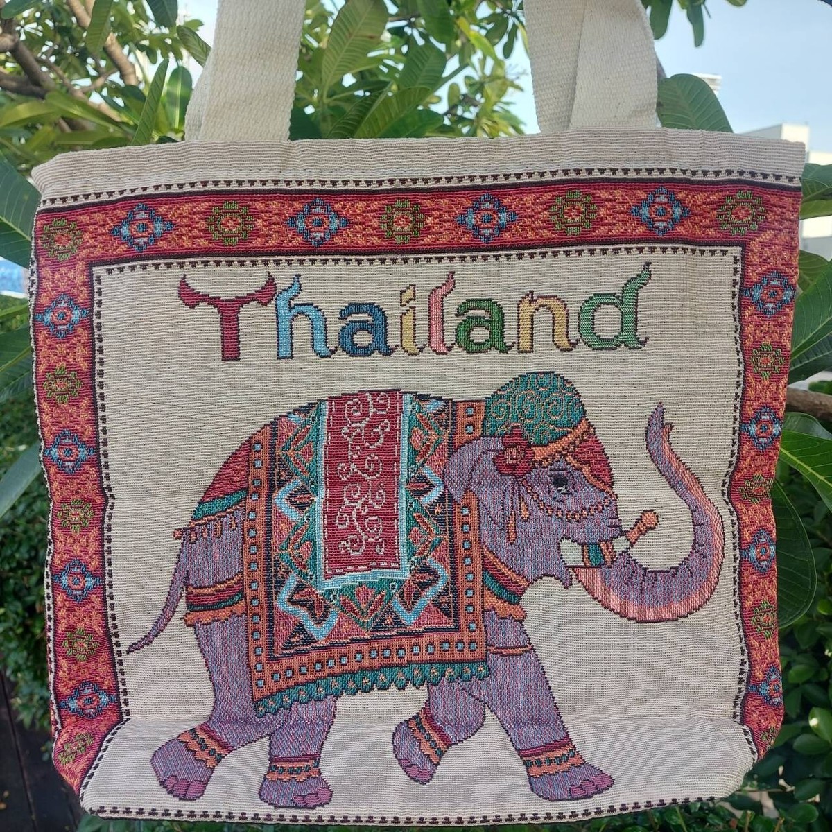 Eco Friendly Thai Elephant Pattern Handbag Shoulder Bag