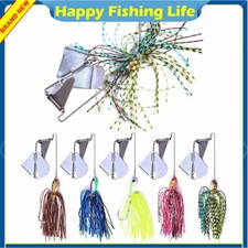 5PCS/Set 16g Spinnerbait Blade Bait Rubber Skirt Buzzbait Fishing Lures Tackle